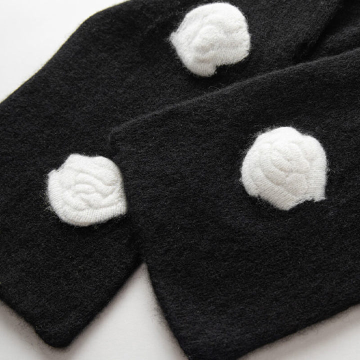 Women's 3D Floral Appliqued 100% Cashmere Scarf CP037