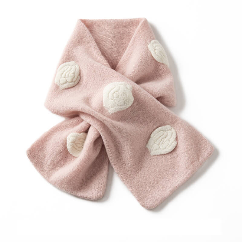 Women's 3D Floral Appliqued 100% Cashmere Scarf CP037