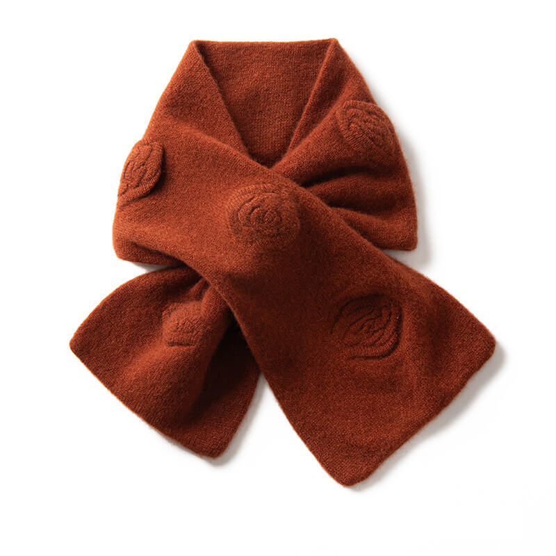 Women's 3D Floral Appliqued 100% Cashmere Scarf CP037