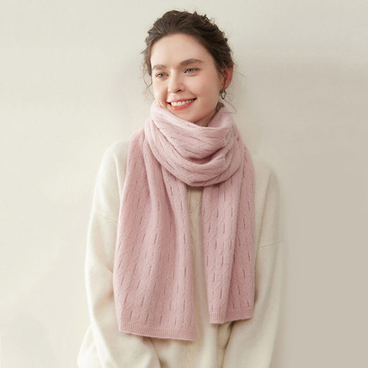 Women's Elegant Openwork Pattern Soft 100% Cashmere Scarf