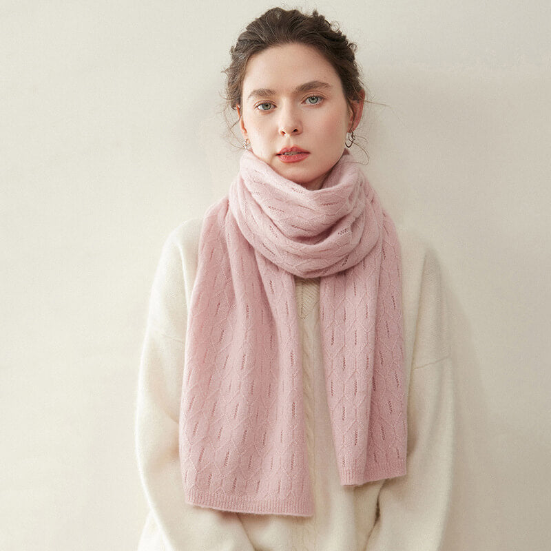 Women's Elegant Openwork Pattern Soft 100% Cashmere Scarf
