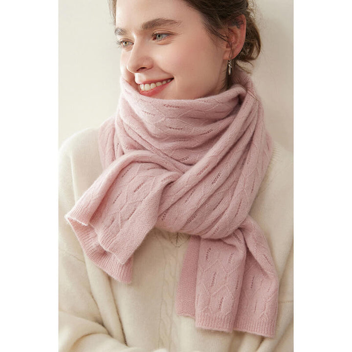 Women's Elegant Openwork Pattern Soft 100% Cashmere Scarf