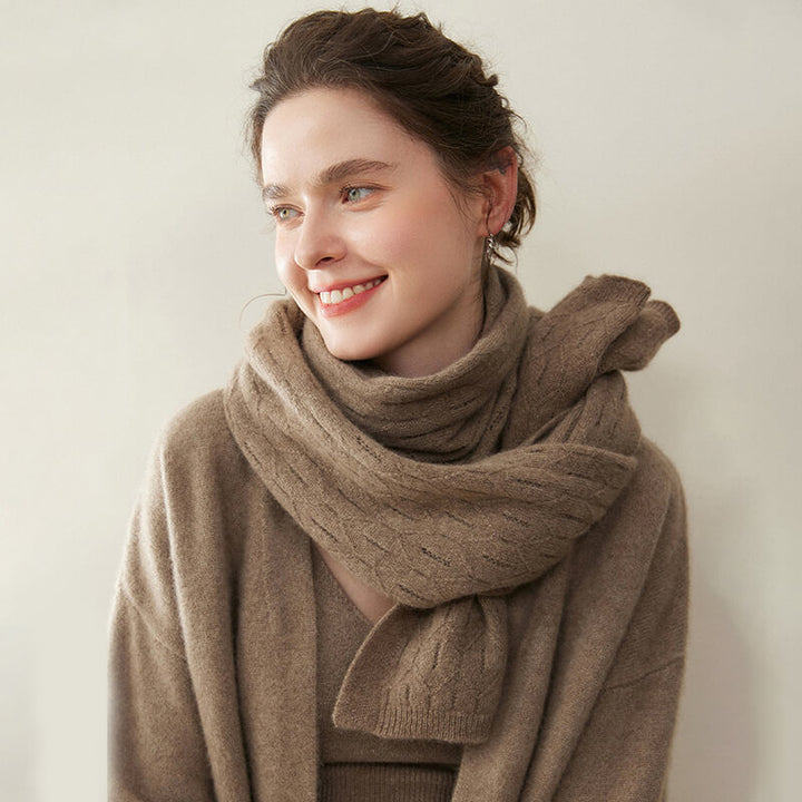 Women's Elegant Openwork Pattern Soft 100% Cashmere Scarf