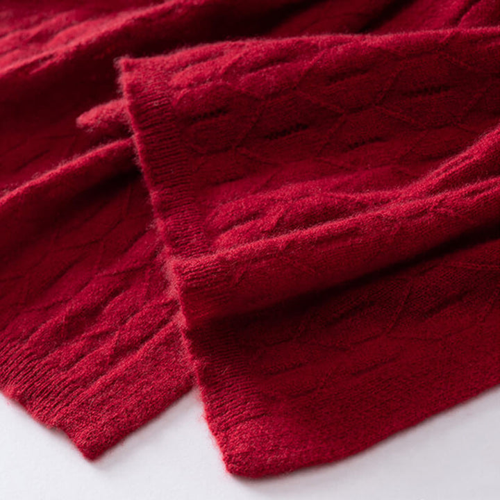 Women's Elegant Openwork Pattern Soft 100% Cashmere Scarf