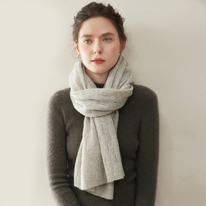 Women's Elegant Openwork Pattern Soft 100% Cashmere Scarf