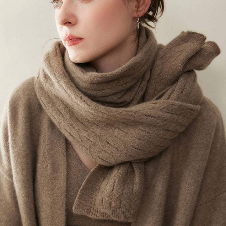 Women's Elegant Openwork Pattern Soft 100% Cashmere Scarf