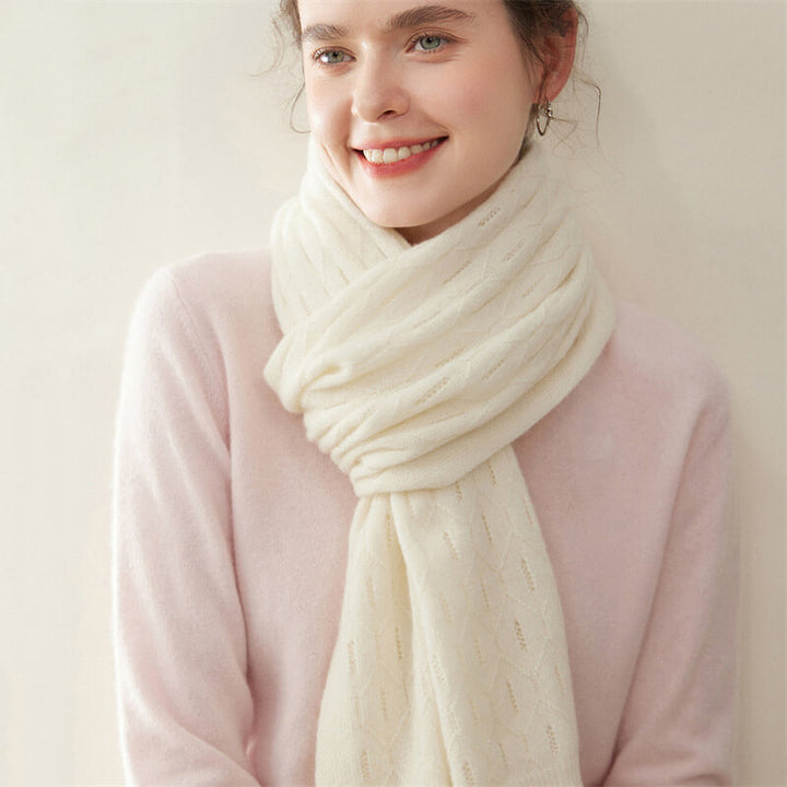 Women's Elegant Openwork Pattern Soft 100% Cashmere Scarf