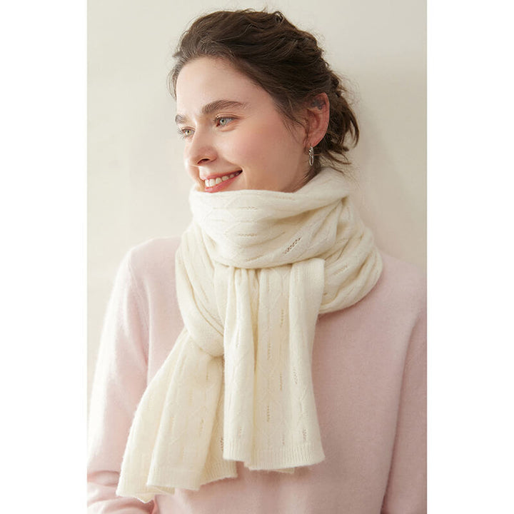 Women's Elegant Openwork Pattern Soft 100% Cashmere Scarf