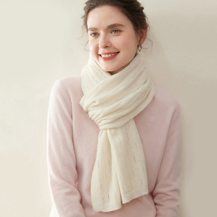 Women's Elegant Openwork Pattern Soft 100% Cashmere Scarf