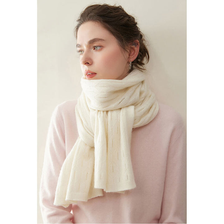 Women's Elegant Openwork Pattern Soft 100% Cashmere Scarf