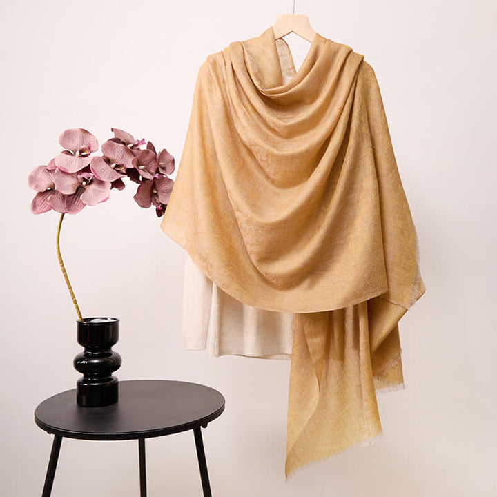 Women's Elegant Paisley Pattern 100% Cashmere Shawl Scarf with Fringe CP064