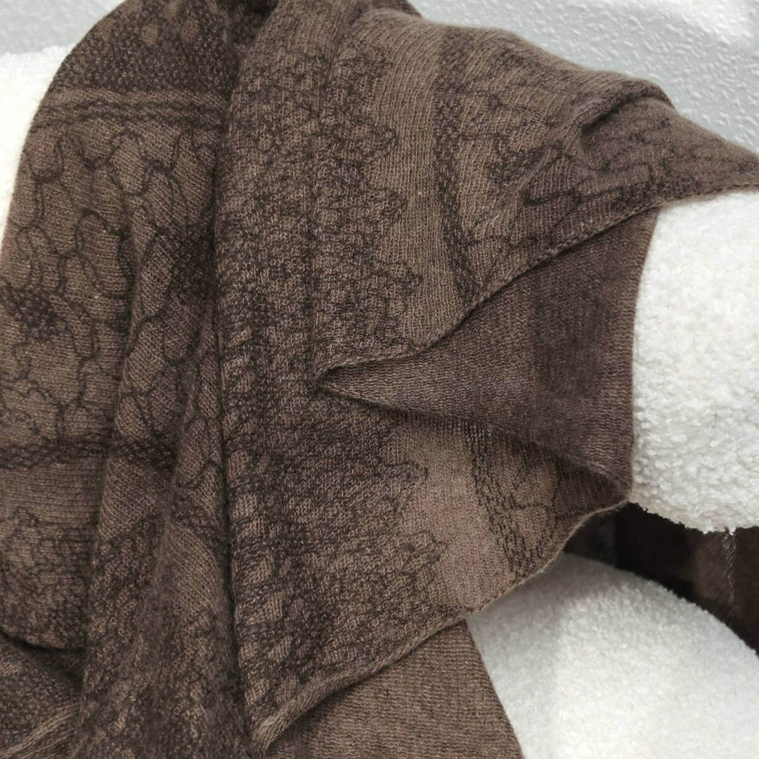 Women's Intricate Floral Lace Pattern 100% Cashmere Scarf Draped Shawl CP066