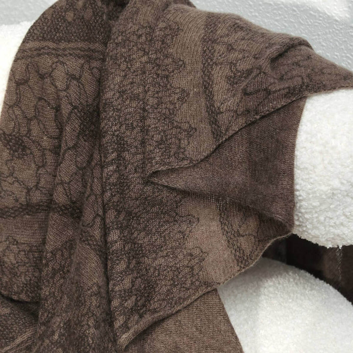 Women's Intricate Floral Lace Pattern 100% Cashmere Scarf Draped Shawl CP066