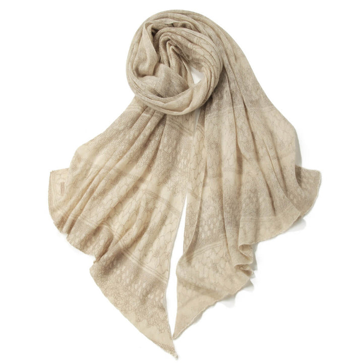 Women's Intricate Floral Lace Pattern 100% Cashmere Scarf Draped Shawl CP066