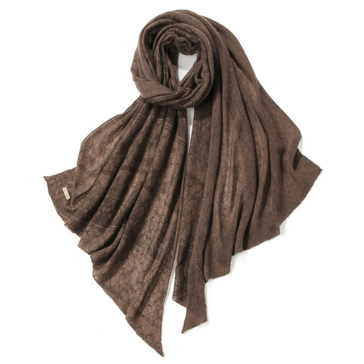 Women's Intricate Floral Lace Pattern 100% Cashmere Scarf Draped Shawl CP066