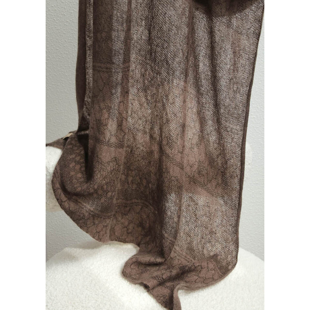 Women's Intricate Floral Lace Pattern 100% Cashmere Scarf Draped Shawl CP066