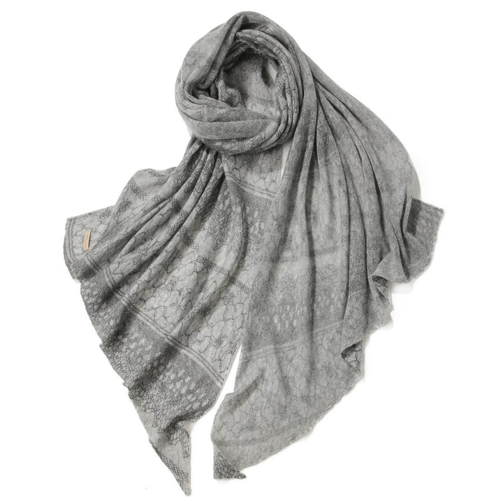Women's Intricate Floral Lace Pattern 100% Cashmere Scarf Draped Shawl CP066