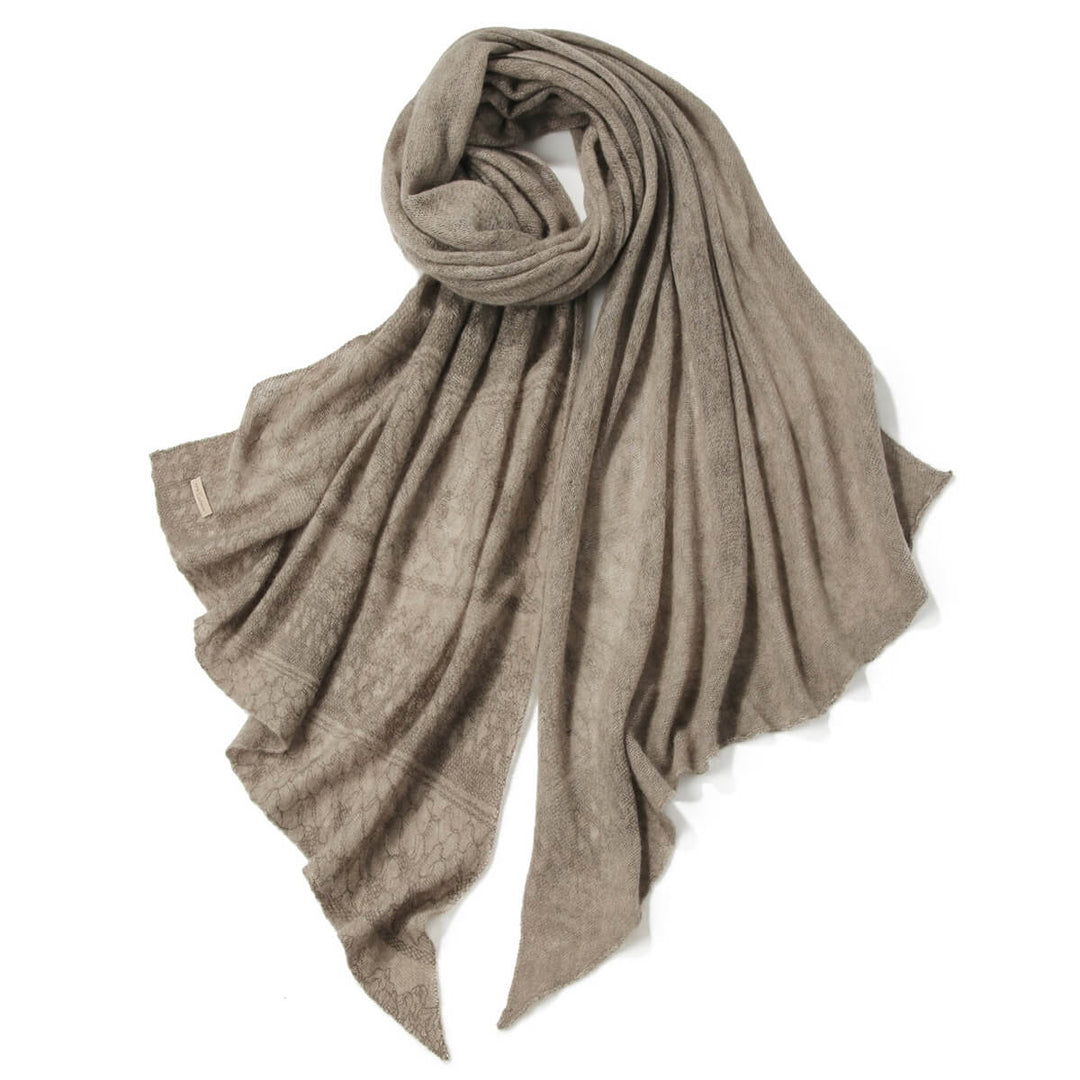 Women's Intricate Floral Lace Pattern 100% Cashmere Scarf Draped Shawl CP066