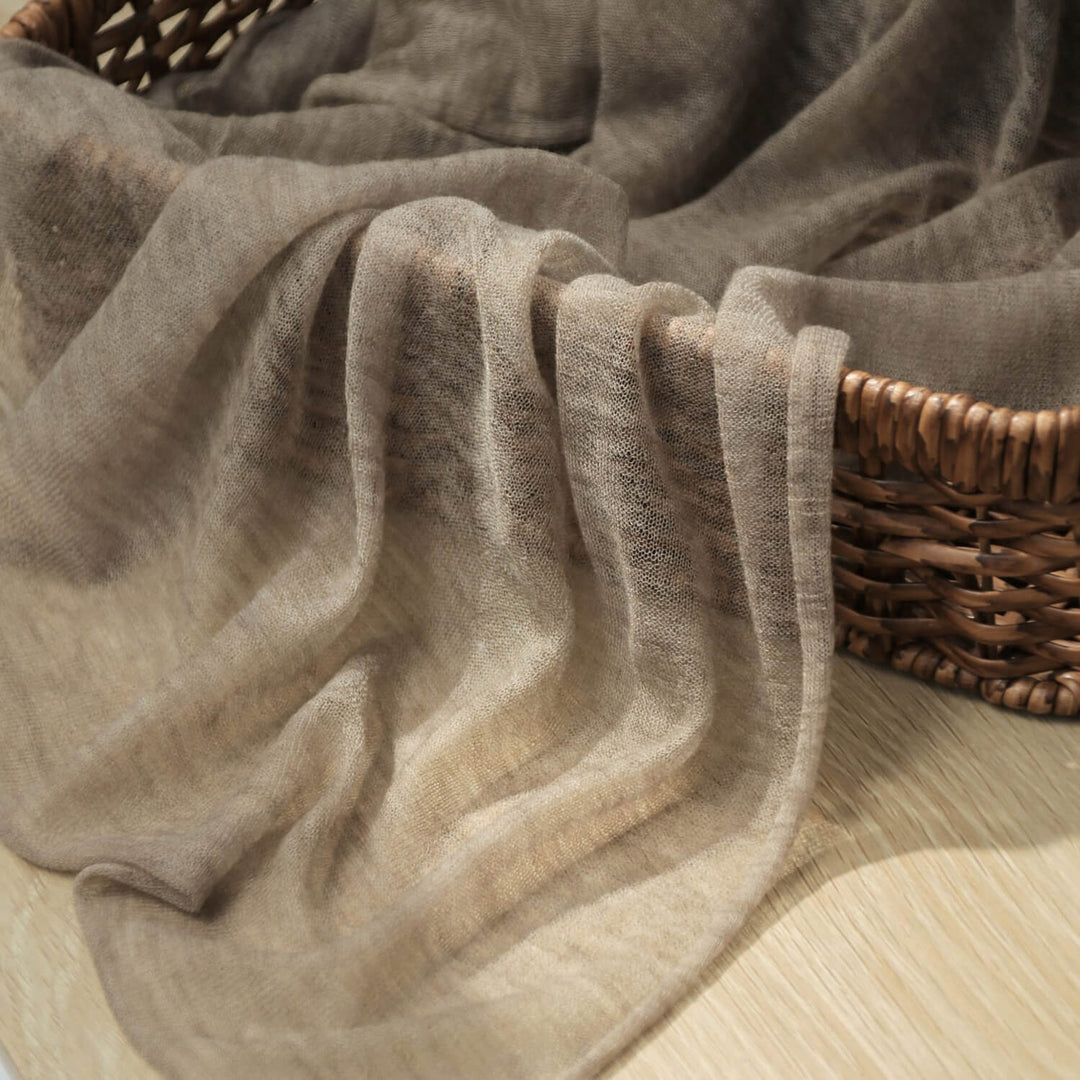 Women's Lightweight Draped Soft Sheer 100% Cashmere Long Scarf for All-Season CP061