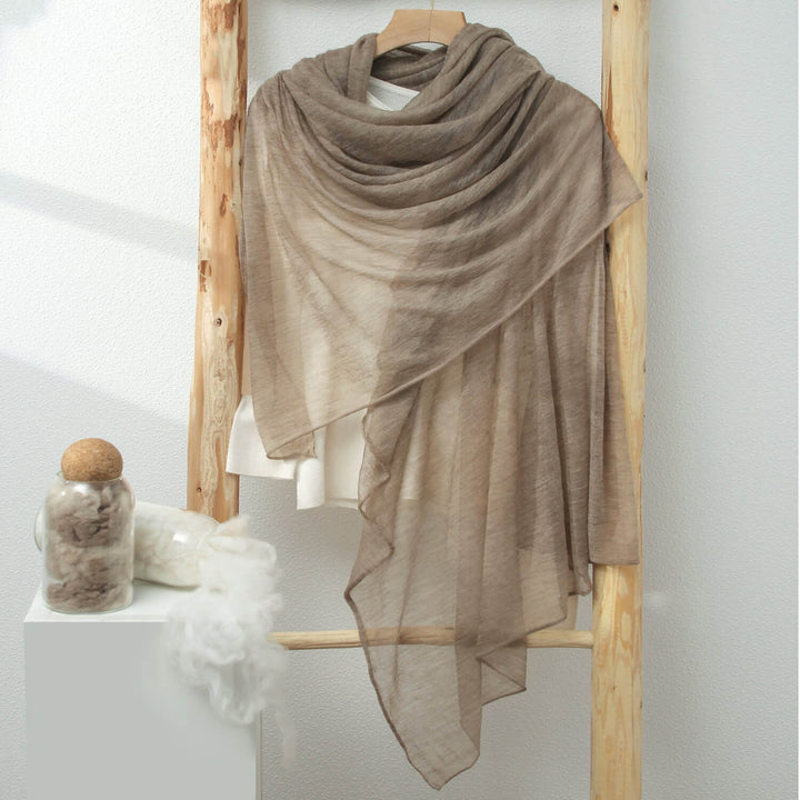 Women's Lightweight Draped Soft Sheer 100% Cashmere Long Scarf for All-Season CP061