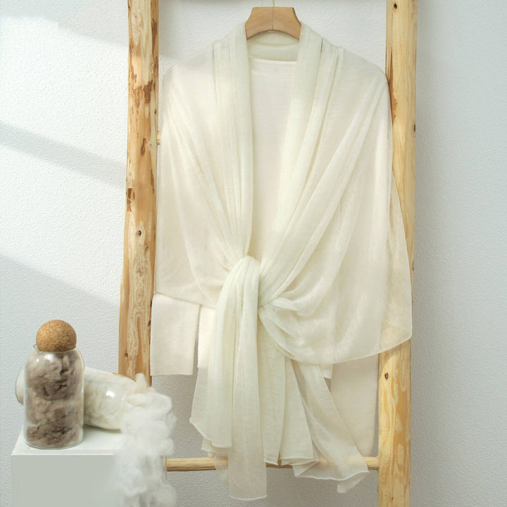 Women's Lightweight Draped Soft Sheer 100% Cashmere Long Scarf for All-Season CP061