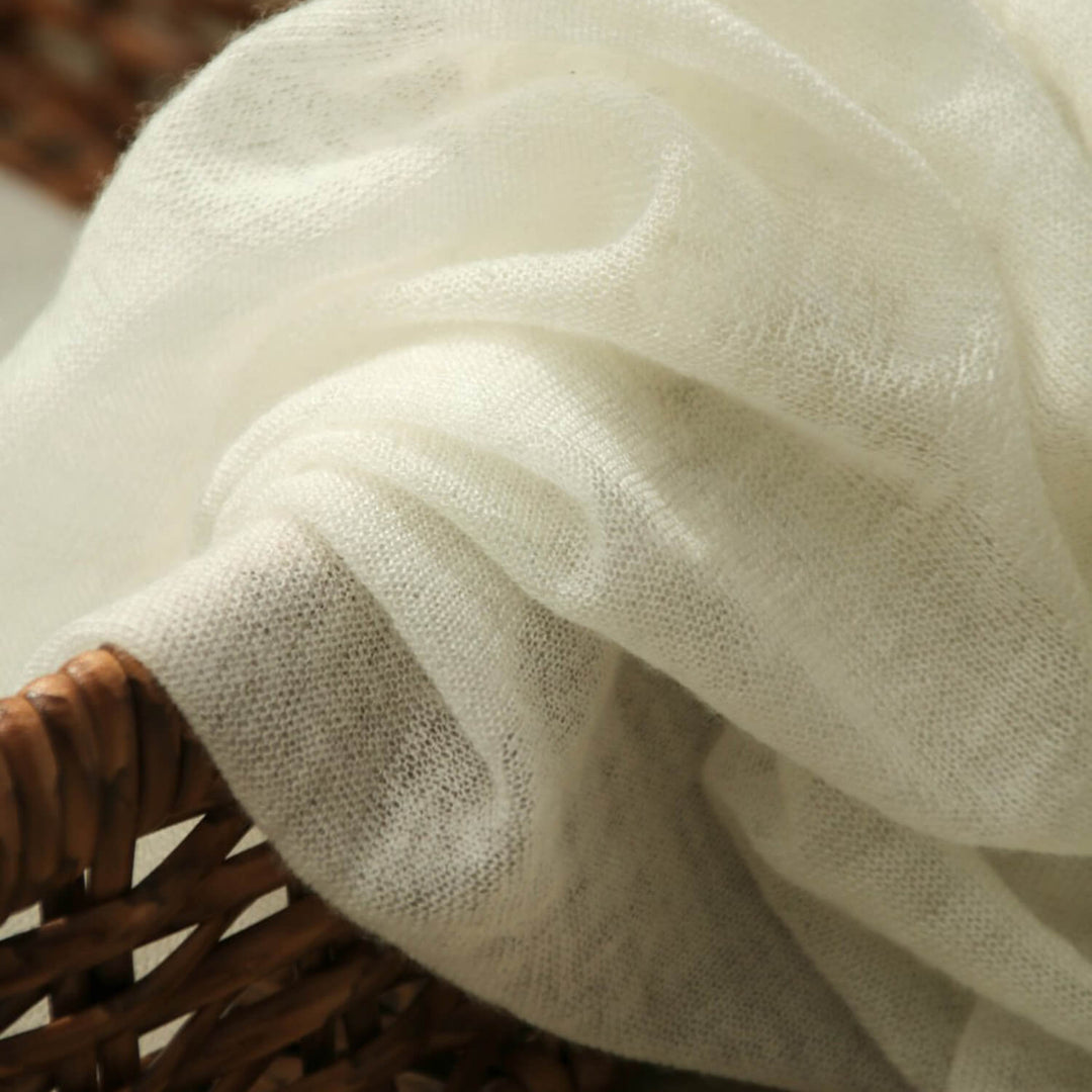 Women's Lightweight Draped Soft Sheer 100% Cashmere Long Scarf for All-Season CP061