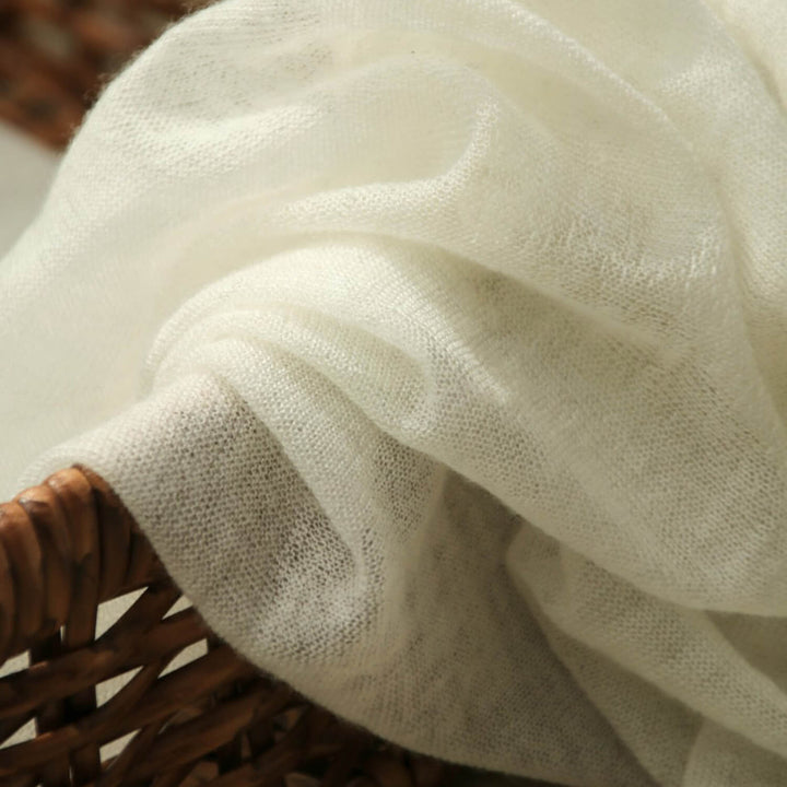 Women's Lightweight Draped Soft Sheer 100% Cashmere Long Scarf for All-Season CP061