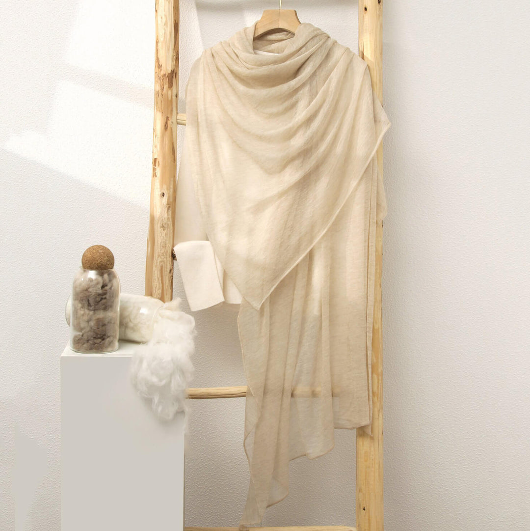 Women's Lightweight Draped Soft Sheer 100% Cashmere Long Scarf for All-Season CP061