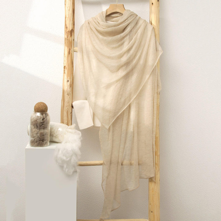 Women's Lightweight Draped Soft Sheer 100% Cashmere Long Scarf for All-Season CP061