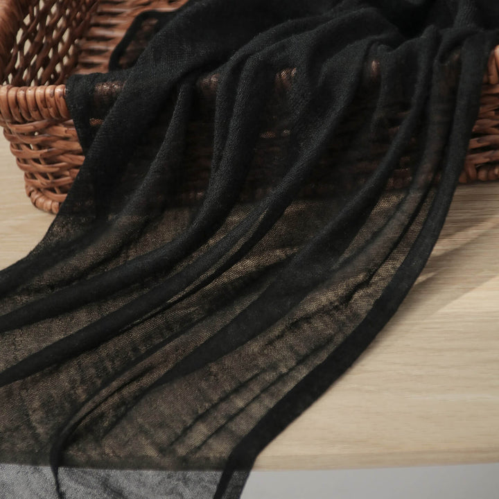 Women's Lightweight Draped Soft Sheer 100% Cashmere Long Scarf for All-Season CP061