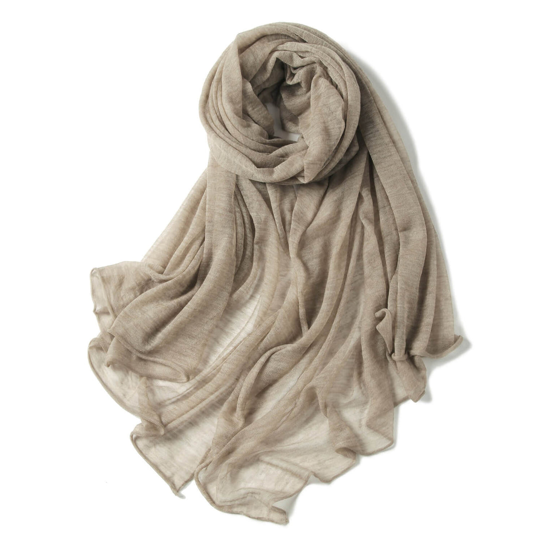 Women's Lightweight Draped Soft Sheer 100% Cashmere Long Scarf for All-Season CP061