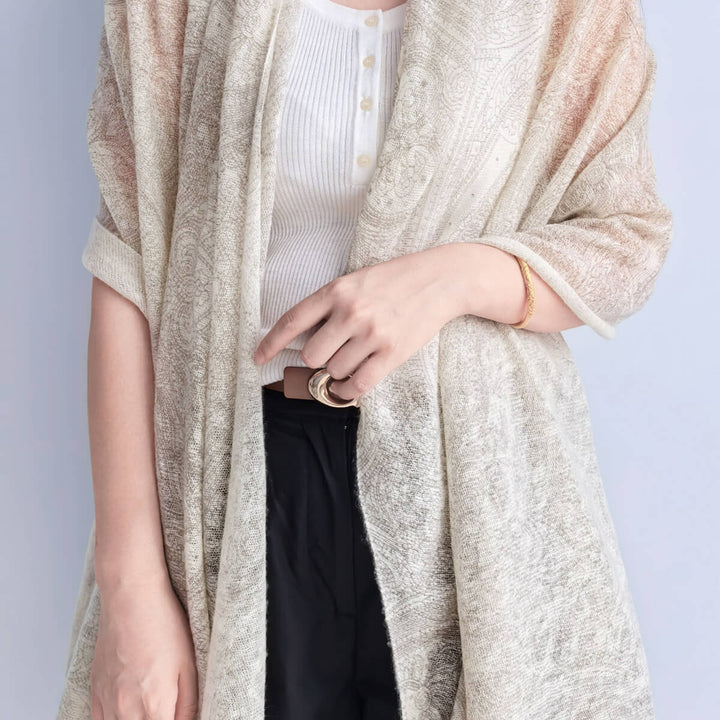 Women's Paisley Pattern 100% Cashmere Large Shawl Wrap CP062