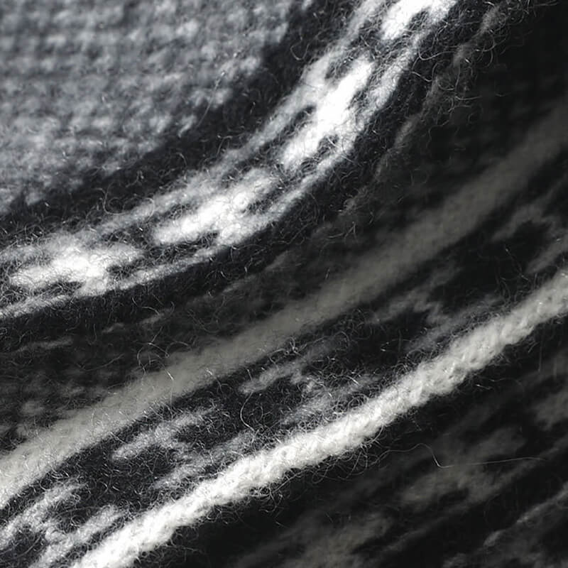 Women's Patterned 100% Cashmere Knitted Scarf with Letter "H" Detail