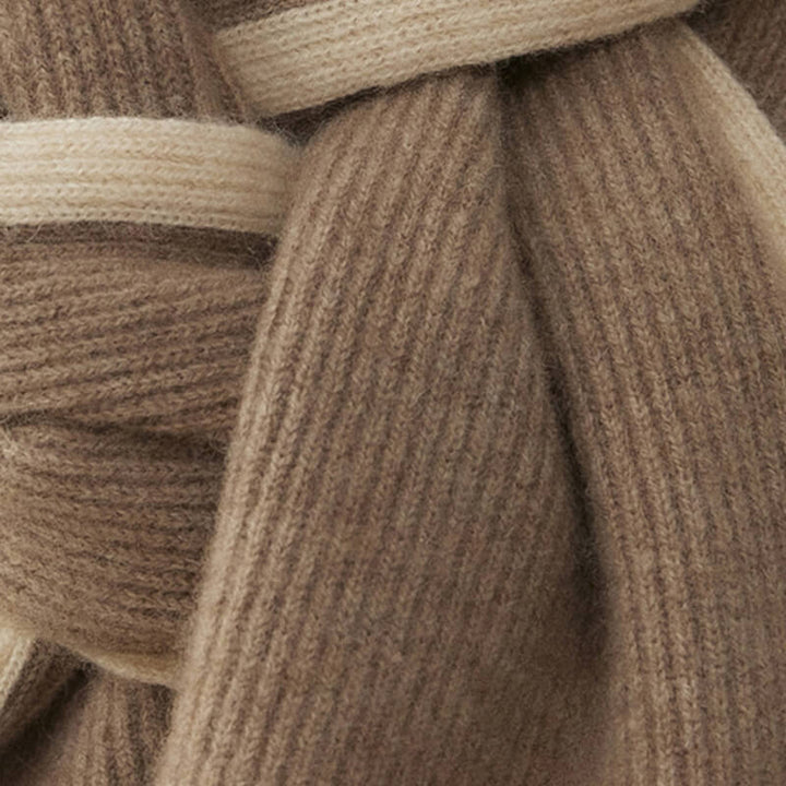 Women's Ribbed Striped Fashion 100% Cashmere Scarf