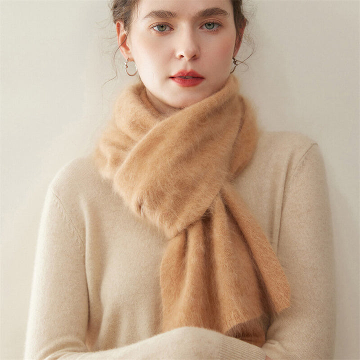 Women's Soft Fluffy Warm Long 100% Cashmere Scarf for Winter CP048