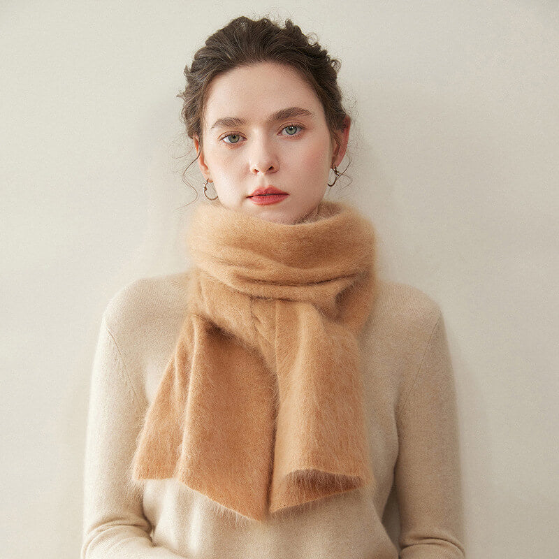 Women's Soft Fluffy Warm Long 100% Cashmere Scarf for Winter CP048