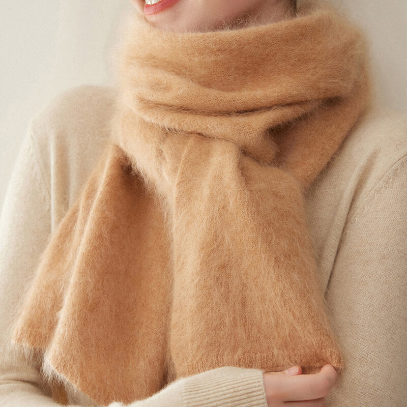 Women's Soft Fluffy Warm Long 100% Cashmere Scarf for Winter CP048