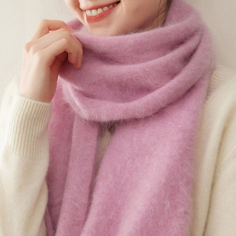 Women's Soft Fluffy Warm Long 100% Cashmere Scarf for Winter CP048