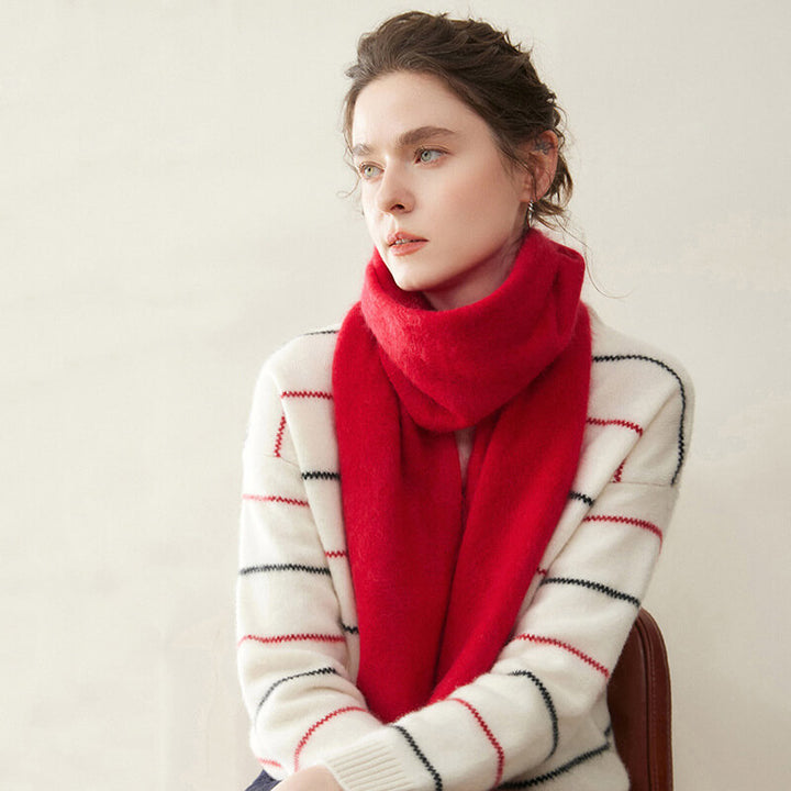 Women's Soft Fluffy Warm Long 100% Cashmere Scarf for Winter CP048