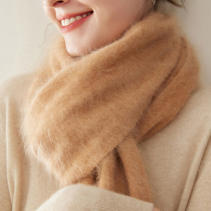 Women's Soft Fluffy Warm Long 100% Cashmere Scarf for Winter CP048