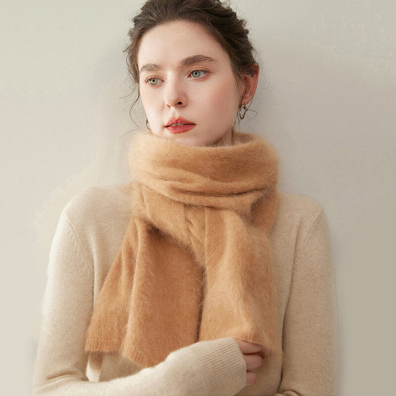 Women's Soft Fluffy Warm Long 100% Cashmere Scarf for Winter CP048
