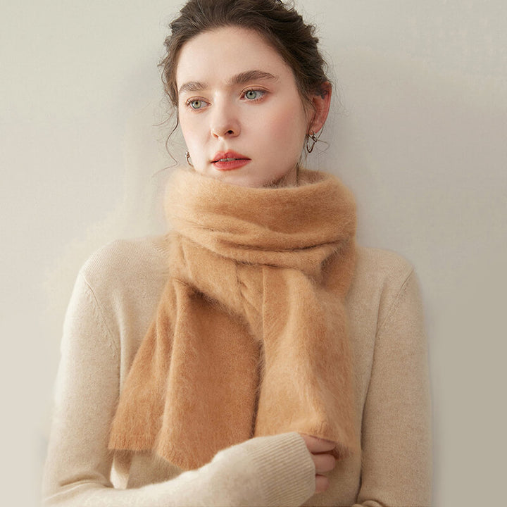 Women's Soft Fluffy Warm Long 100% Cashmere Scarf for Winter CP048