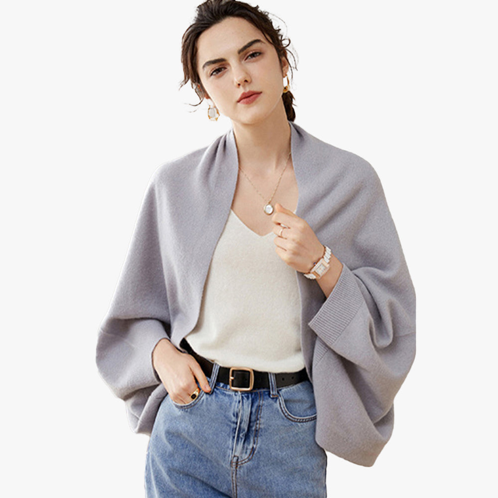 Elegant Cashmere Wrap Shawl with Sleeves