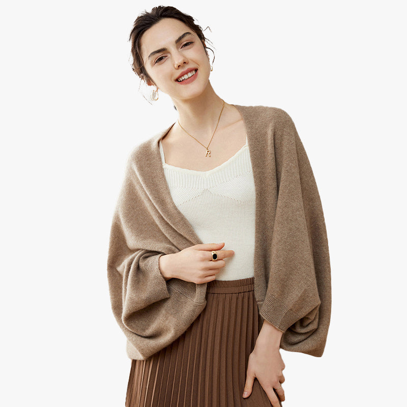 Elegant Cashmere Wrap Shawl with Sleeves
