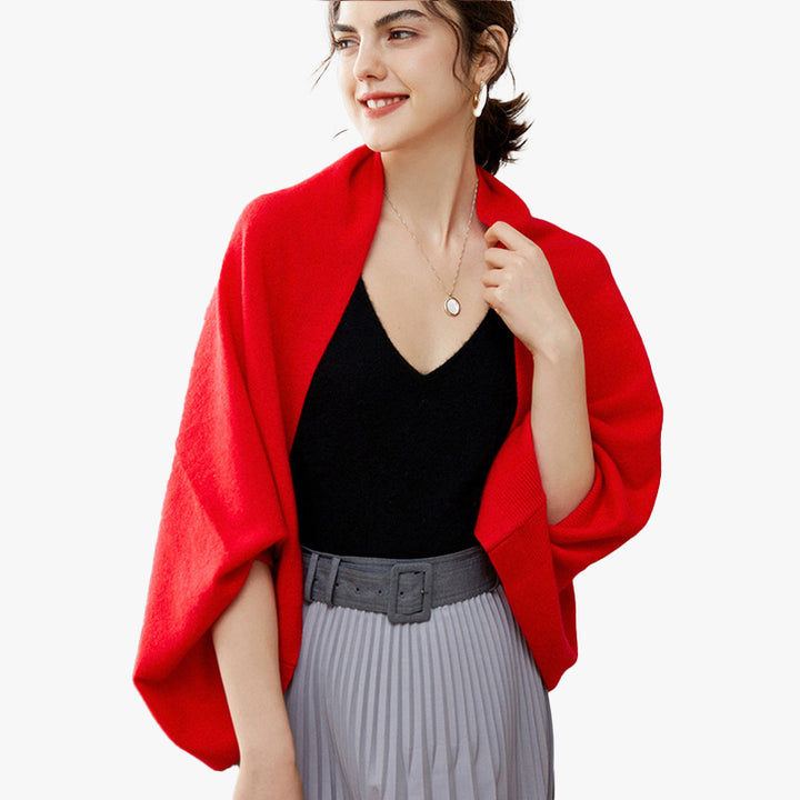 Elegant Cashmere Wrap Shawl with Sleeves