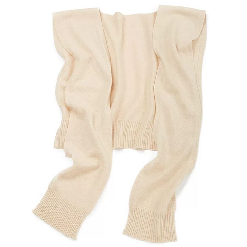 Soft Simple Style Women Elegant 100% Cashmere Shawl with Sleeves
