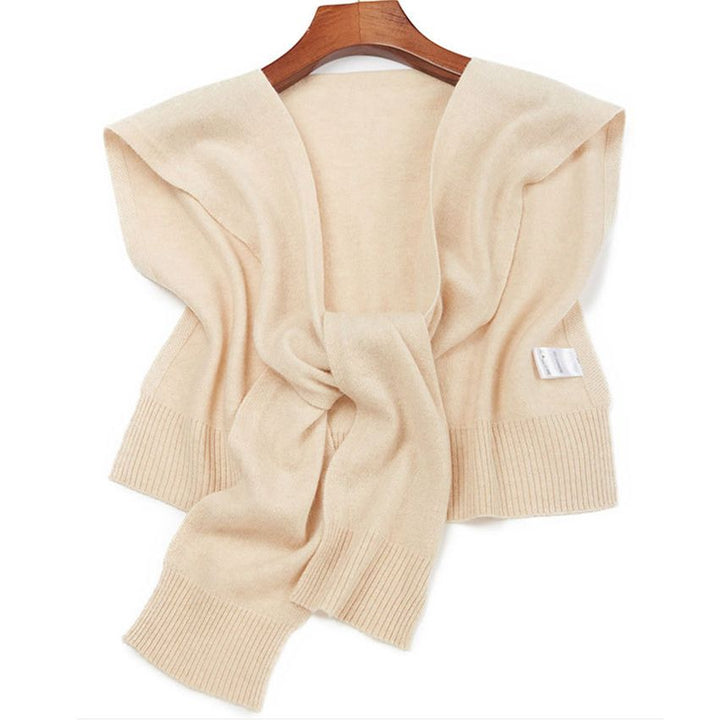 Soft Simple Style Women Elegant 100% Cashmere Shawl with Sleeves