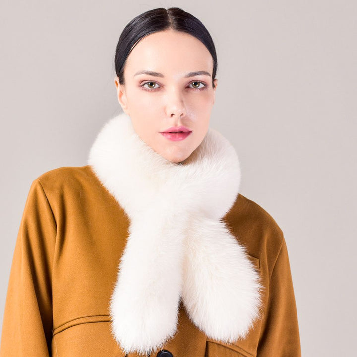 Women’s Real Fox Fur Scarf Winter Fluffy Soft Collar Wrap for Coats & Jackets