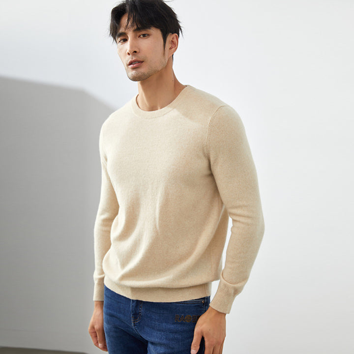 Men's Classic Crew Neck 100% Cashmere Pullover Sweater