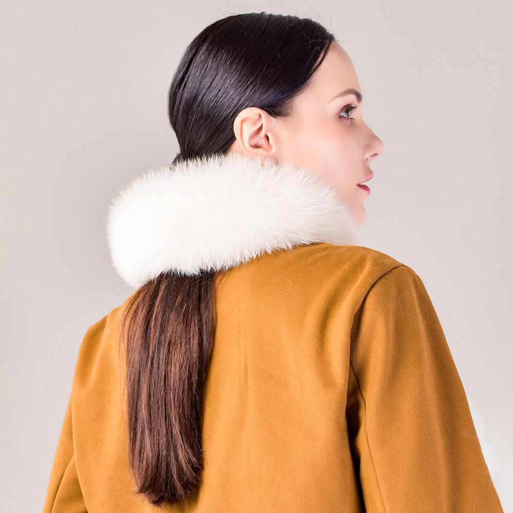 Women’s Real Fox Fur Scarf Winter Fluffy Soft Collar Wrap for Coats & Jackets